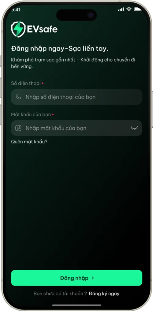 EVsafe app screen 1