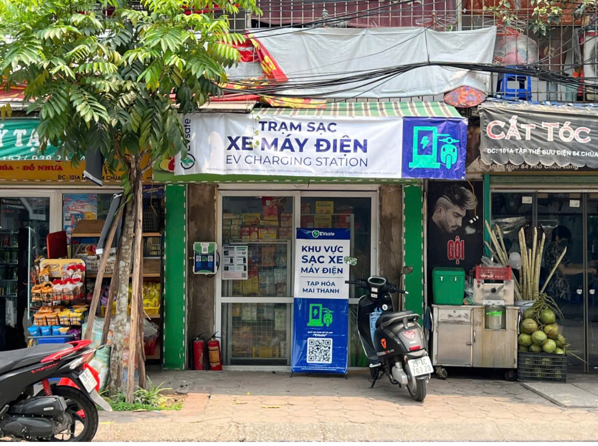 Trạm sạc xe máy điện EVsafe tại hộ kinh doanh
